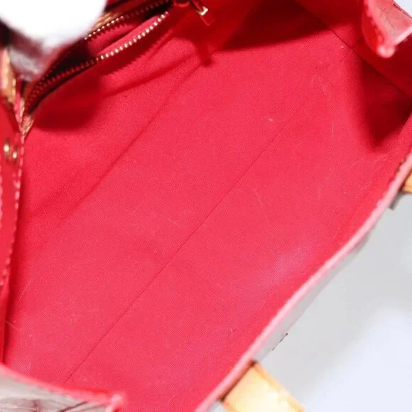 LOUIS VUITTON Monogram Vernis Reade PM Hand Bag Red Rouge - Picture 10 of 16
